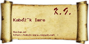 Kabók Imre névjegykártya