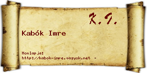 Kabók Imre névjegykártya
