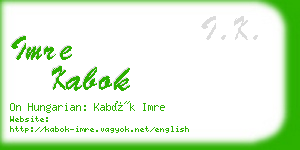 imre kabok business card